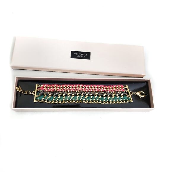NIB Victoria's Secret |Woven Metal Fabric Bracelet - Picture 1 of 10